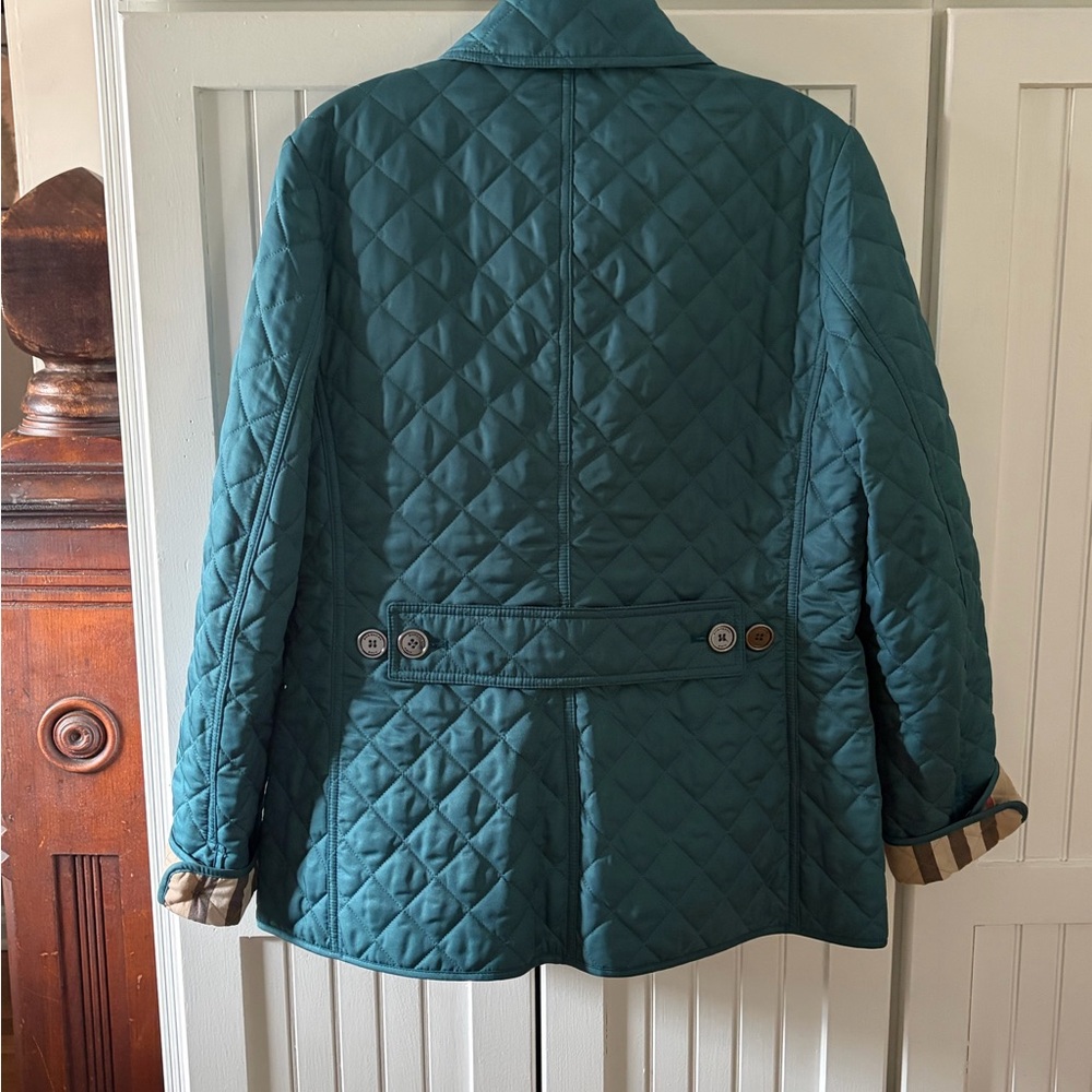 Burberry Teal Quilted Jacket - Picture 2 of 8